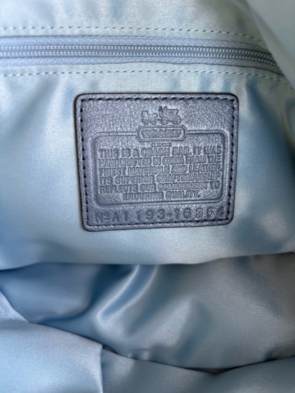Coach Python-Print Leather Shoulder Bag in Blue, Gray and Cream - Picture 6 of 15